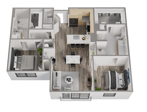 a 3 bedroom floor plan  395